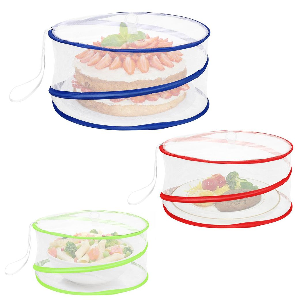 VINSANI Set of 3 Pop-Up Mesh Food Covers – Fine Mesh Fly Protection for Picnics & BBQs