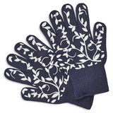 Avilo Floral Vine Oven Gloves with Silicone Floral Pattern – Steady Grip