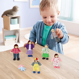 SOKA Big Family Doll House Figures Set with 7 Flexible Dolls – Grandparents, Parents and Kids