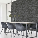 Arthouse Patina Heavyweight Vinyl Wallpaper with Metallic & Glitter Effects – Textured Design, Charcoal/Silver