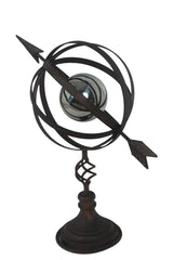 AcaciaHome Vintage Armillary Sphere Garden Sculpture – Weatherproof Metal Plant Support, Aged Bronze, 51cm