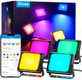GOVEE RGBICWW Smart LED Flood Lights, 4-Pack – 16 Million Colours, App & Alexa Control