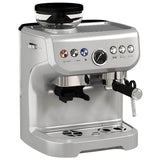HOMCOM 15 Bar Espresso Machine with Bean Grinder & Steam Wand – Cup Warmer, Silver
