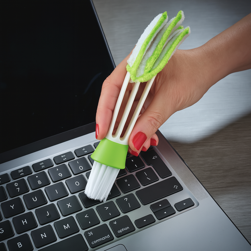 Air Vent and Blind Cleaning Brush with Microfibre End – Green