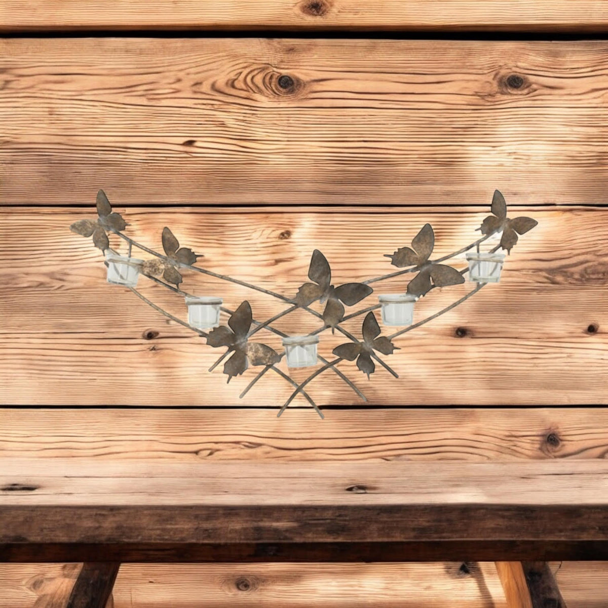 Gold Butterfly Wall-Mounted Candle Holder – Metal Wall Decor, 9cm