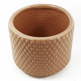 Dusty Pink Peach Raised Dots Ceramic Plant Pot, 15 x 15 x 12.5cm – Decorative Indoor Planter