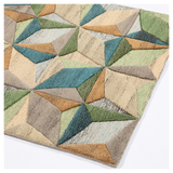 Esselle Home Lilianna Embossed Geometric Wool Rug, 120 x 170cm – Hand-Carved 3D Pattern, Mayfair Collection