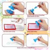 SOKA Deluxe Water Doodle Set with 150 x 90cm Mat, 2 Magic Pens and Stencils – Reusable Kids' Drawing
