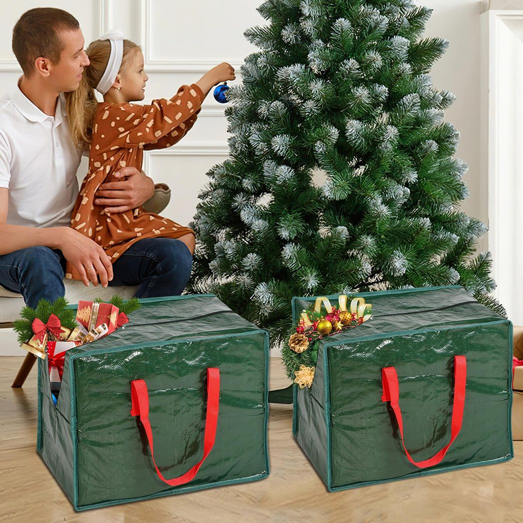 Vinsani Christmas Baubles and Tinsel Storage Bag – Holiday Decoration Organiser for Ornaments and Gift Wrap
