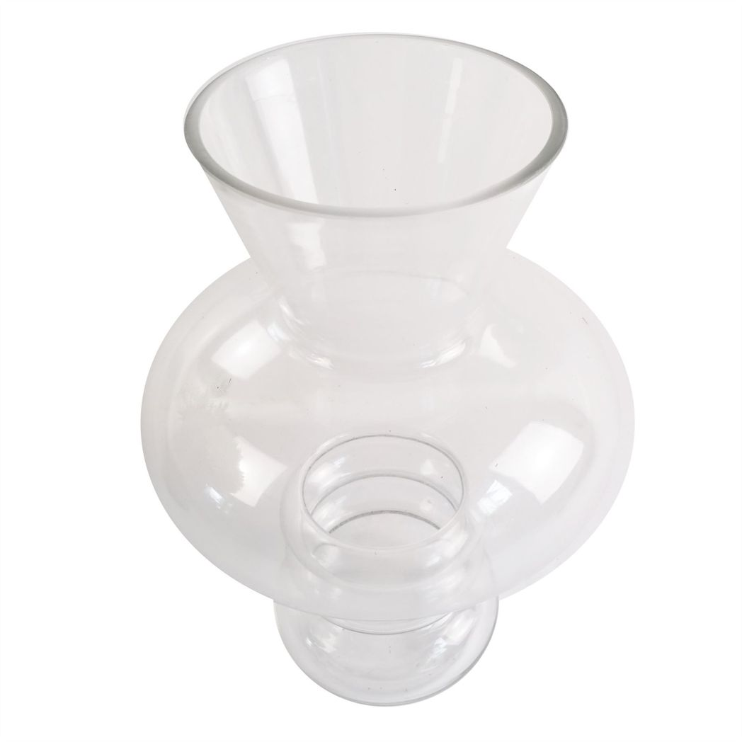 35cm Clear Bubble Glass Vase – Decorative Home Accent, Clear
