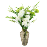 Pack of 6 x 70cm White Artificial Carnation Stem – 24 Flowers