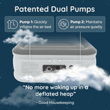 Huddle Never Deflate Air Bed with Dual-Action Pump, Comfort Dial & Nightlight – Single