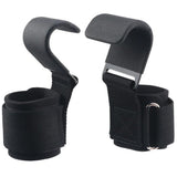 Weight Lifting Hooks with Padded Wrist Support Straps, 2 Pack – Coated Steel Deadlift Grips for Gym, Black