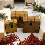 Set of 3 Nesting Wooden Storage Chests with Space-Saving Design – Toys, Crafts and Keepsakes