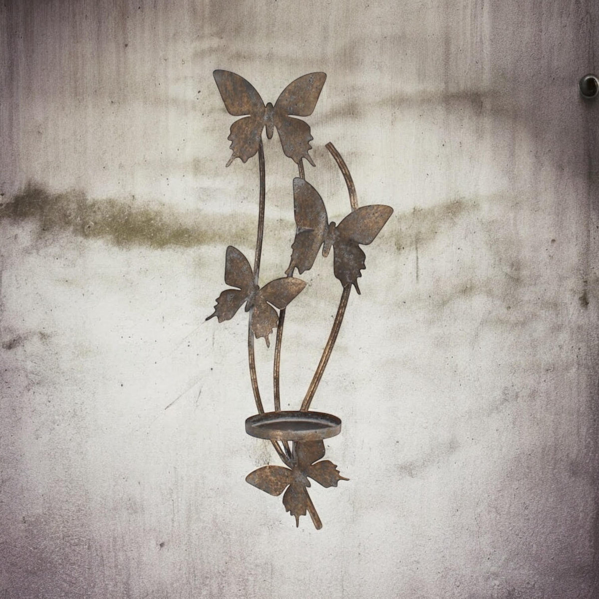 Gold Butterfly Wall-Mounted Candle Holder – 9cm Metal Wall Decor Accent