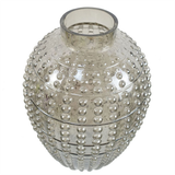 35cm Smoke Grey Bubble Glass Vase – Decorative Home Accent, Grey