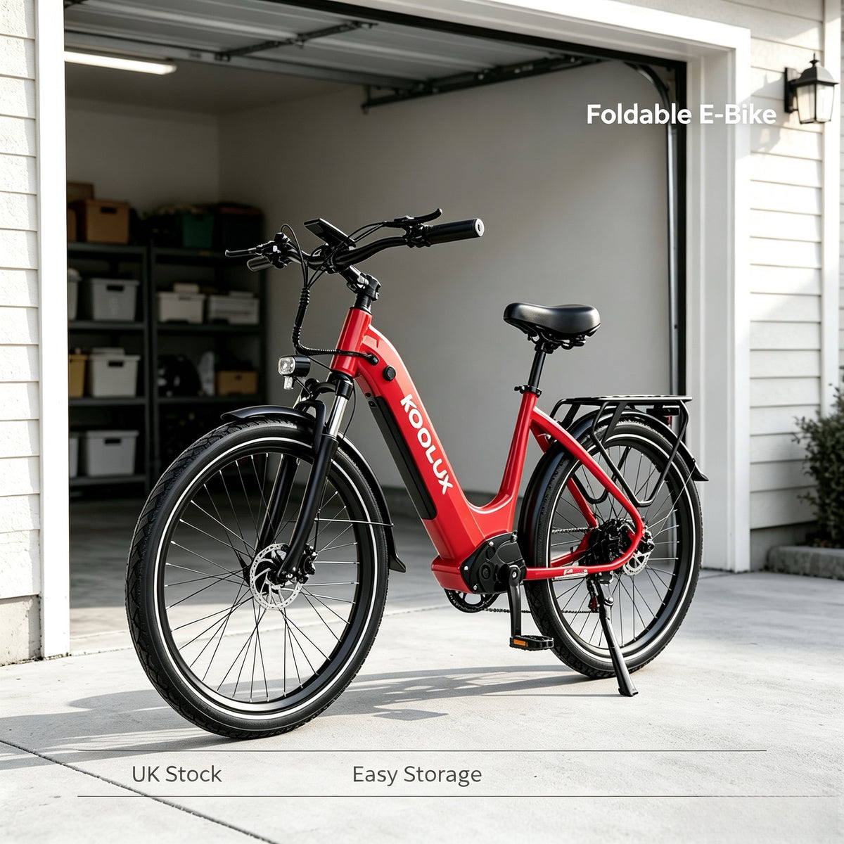 KOOLUX X2 Step-Through Electric Bike, 250W (500W Peak) Motor & 48V 15Ah Battery – 26 Inch Urban Commuter E-Bike