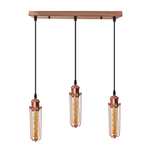 LEDSONE 3 Head Rectangle Rose Gold Wire Cage Pendant Light, E27 – Industrial Hanging Lamp for Kitchen Island