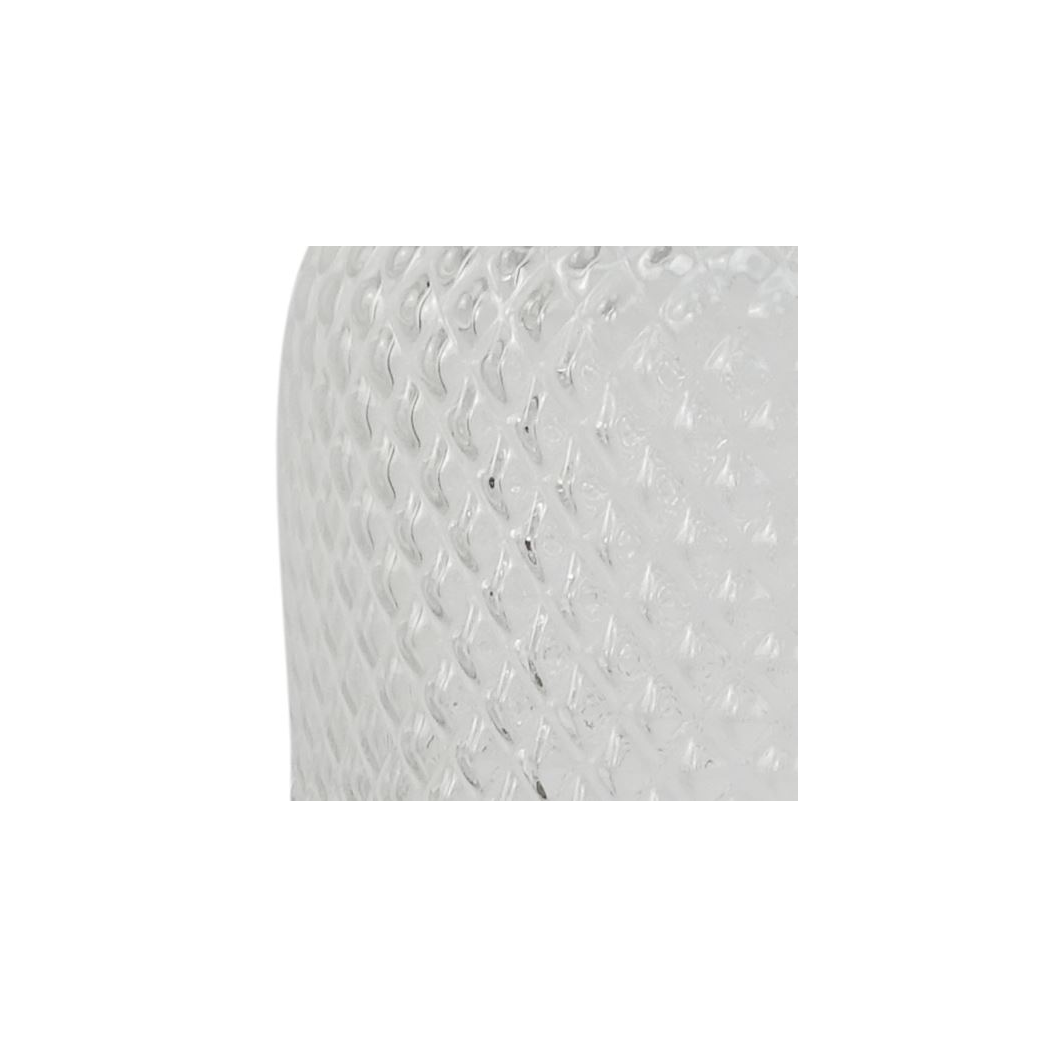 29cm Clear Glass Diamond Vase – Decorative Home Accent, Clear