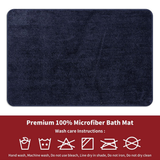 Vinsani Ultra-Soft Microfibre Bath Mat, 50 x 80 cm – Dense, Fluffy Bathroom Mat, Navy