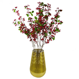 Artificial Red Christmas Berry Sprays, Bundle of 6 x 80cm Wired Stems – Realistic Festive Foliage
