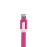 GVC 1m Tangle-Free Flat USB to 8 Pin Cable – Sync and Charge Your Phone, Pink