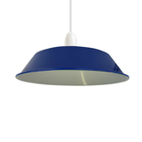 LEDSONE Navy Blue Retro Metal Pendant Lampshade, 36cm – Vintage Industrial E27 Ceiling Light Shade