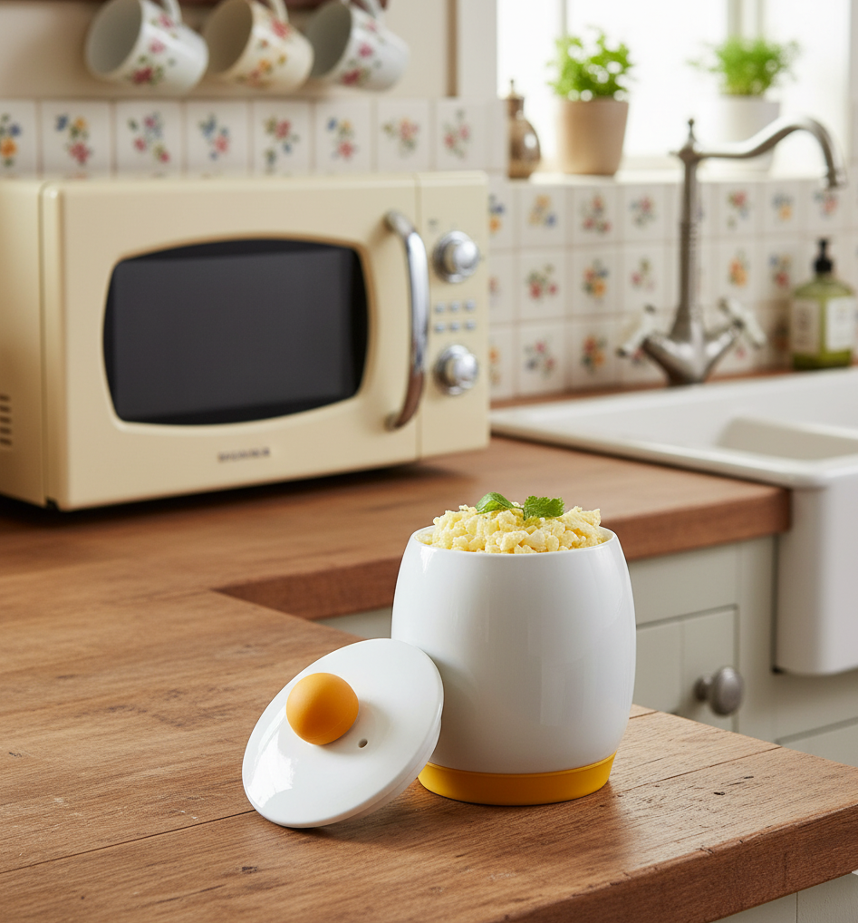 Avilo Ceramic Microwave Egg Cooker – Quick and Easy Scrambled Eggs, Kitchen Gadget