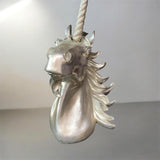 Silver Unicorn Head Wall Decoration – Reflective Statement Piece for Modern Interiors, 51cm