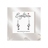 Aye Do Gifts 18th Birthday Silver Heart Charm Earrings on Message Card – Keepsake Gift in Black Gift Box