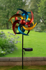 Avilo Solar Powered Colourful Windmill – Garden Ornament