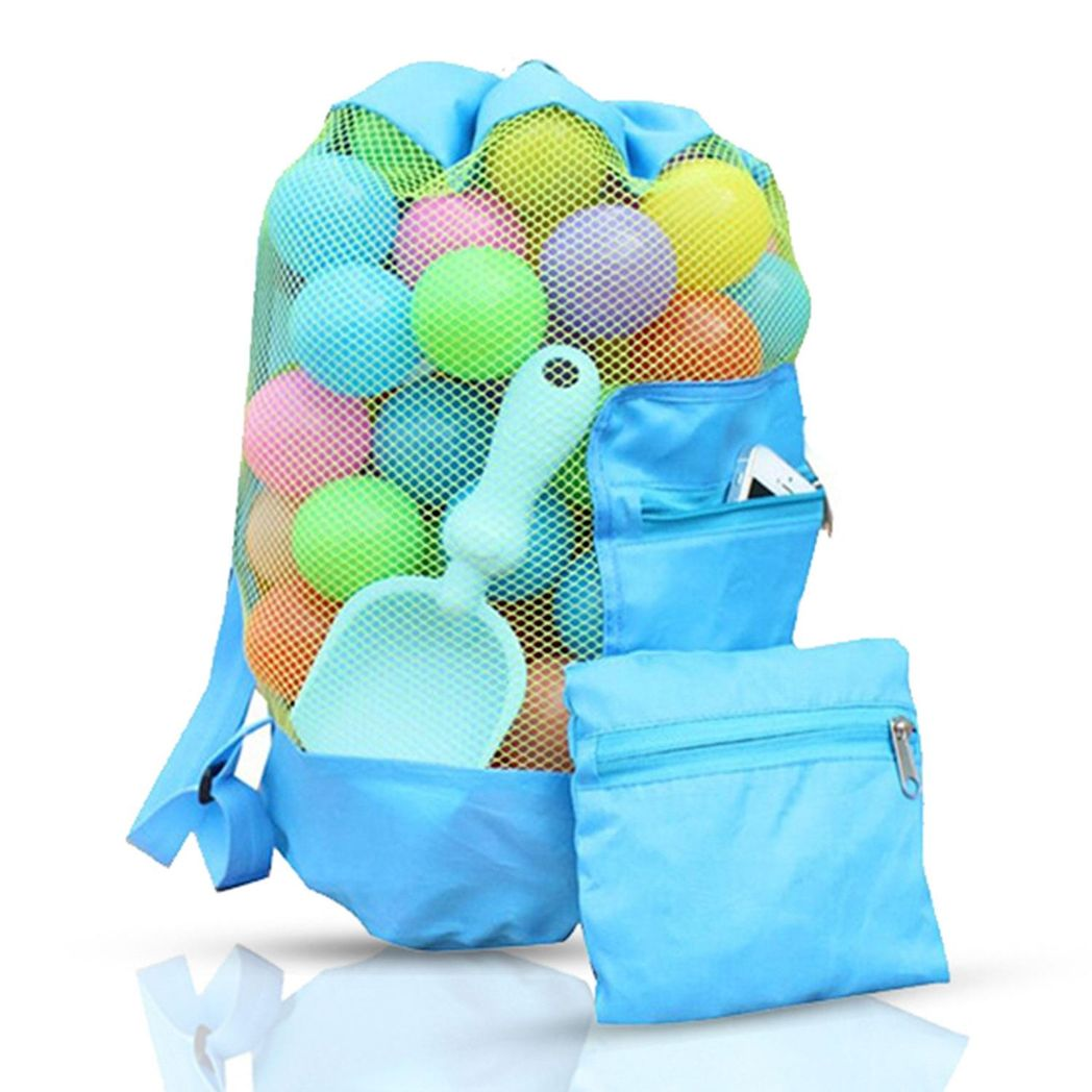 Doodle Foldable Toy Storage Bag and Play Mat with Drawstring – Kids Toy Organiser, Blue