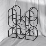 Cast Iron Freestanding Wine Rack, 14 Inch – Compact Decorative Wine Storage for Worktops and Bars, Black