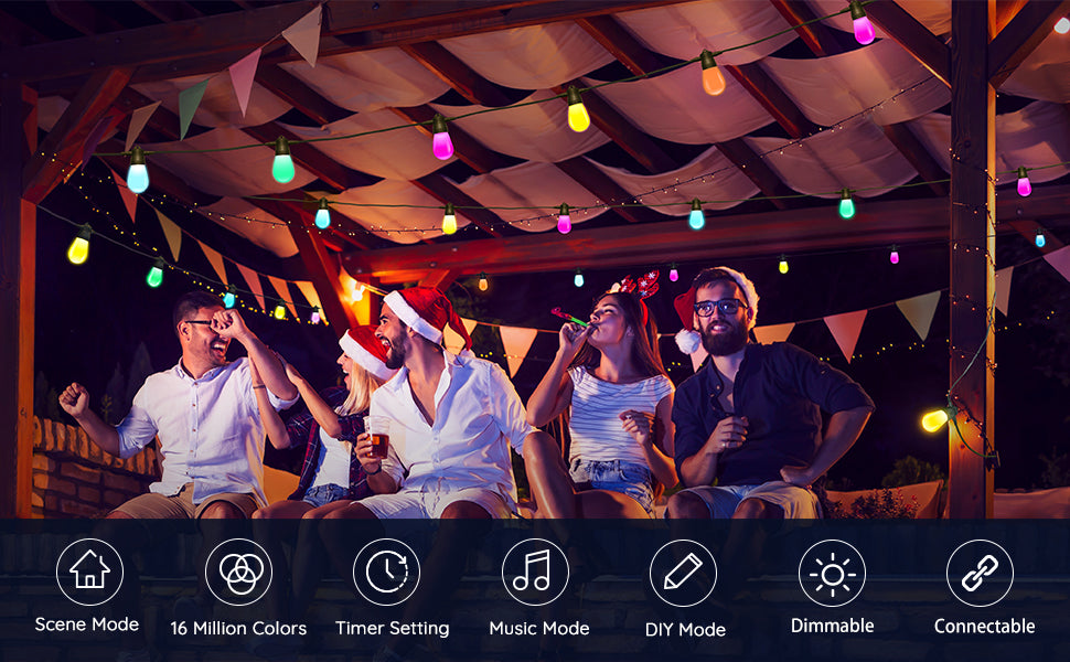 Govee RGBIC Smart Outdoor Lights 15m – Colour Changing, Dimmable, App & Voice Control, Weather Resistant