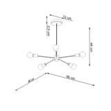 Sollux Lighting Lango Steel Chandelier with 5 E27 Lights – Modern Design Ceiling Light, Black