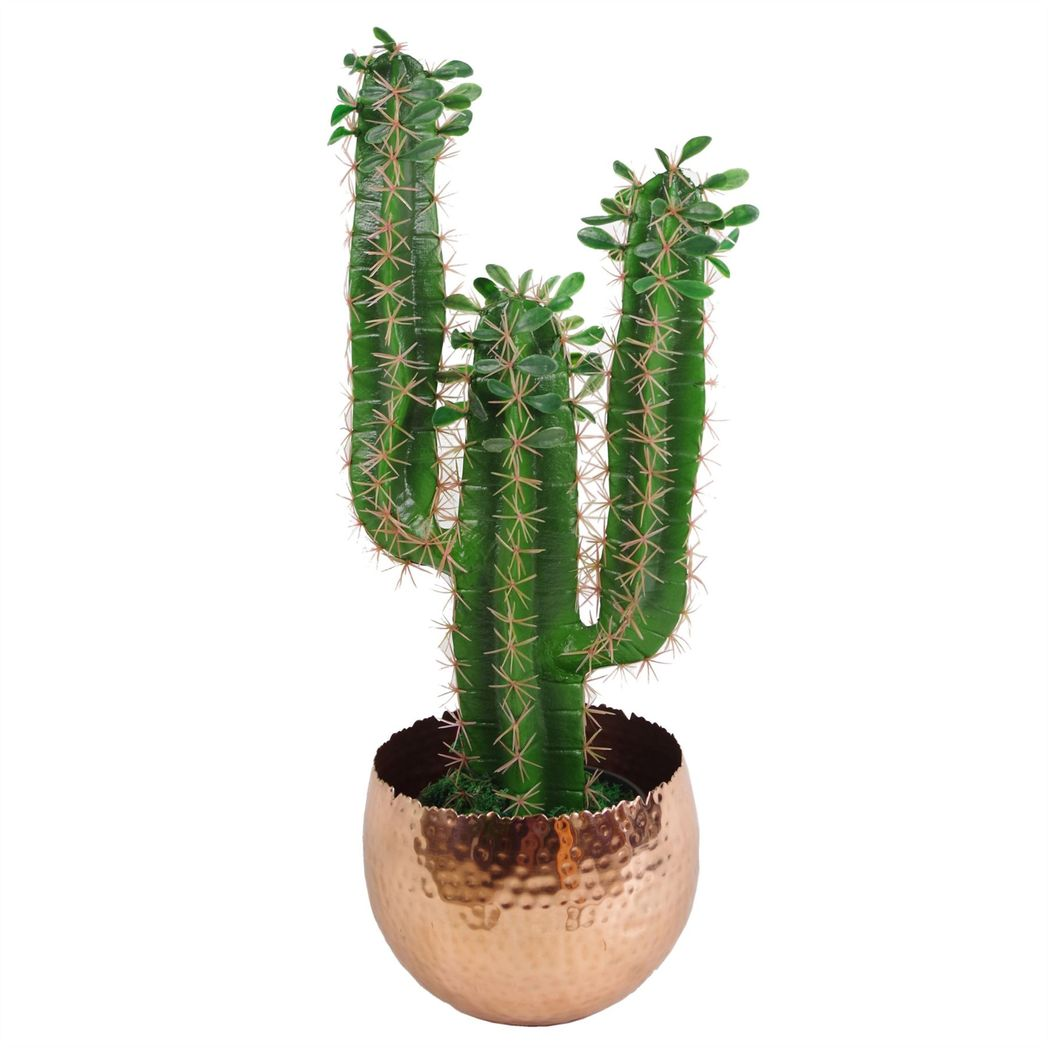 Leaf Hammered Copper Metal Planter, 22 x 17cm
