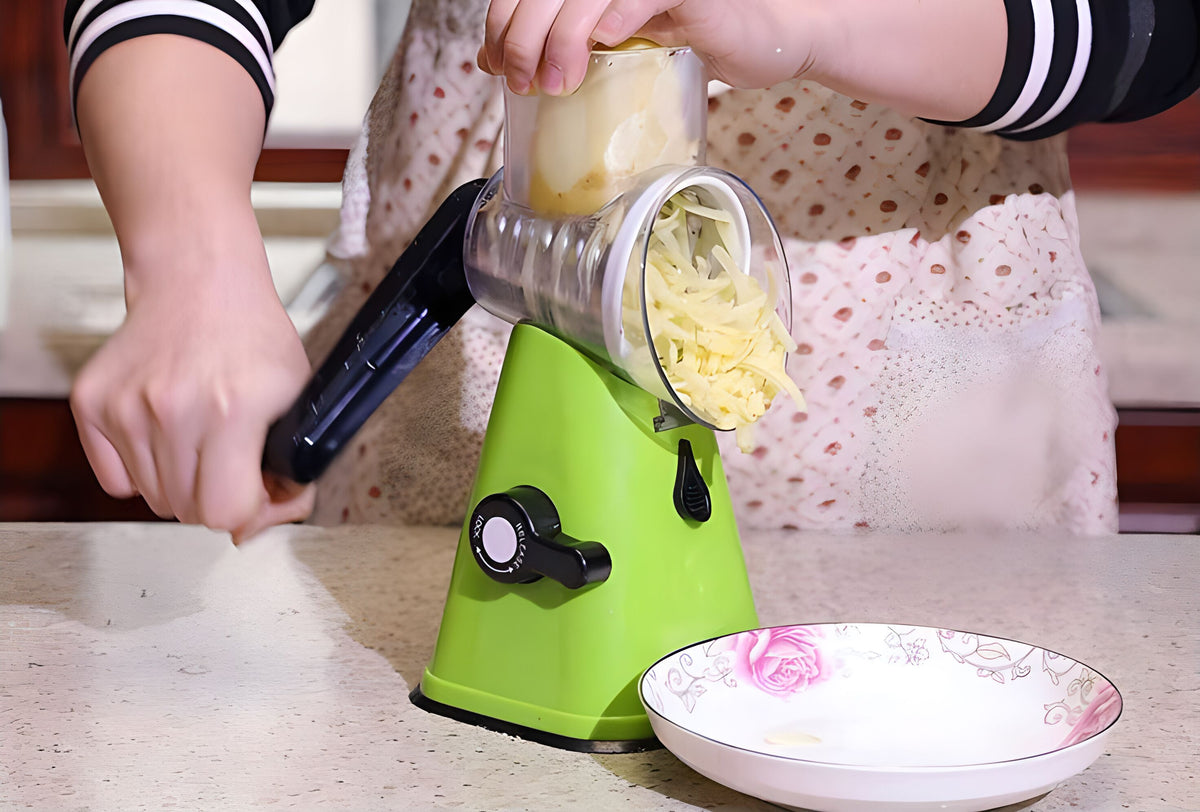 Avilo Table Top Hand Crank Cutter and Slicer – Kitchen Food Preparation Aid