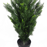 Leaf 120cm (4ft) Artificial Cedar Cypress Topiary Tree – UV Resistant, Metal Stem, Indoor & Outdoor Use