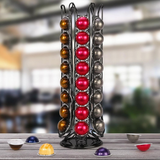 Vinsani 48 Pod Coffee Capsule Stand with 6 Wells – Organised Coffee Pod Holder, Black