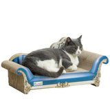 PawHut 2-in-1 Cat Scratcher and Lounge Bed with Catnip, Corrugated Cardboard – Blue