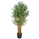 Leaf Luxury Artificial Olive Tree, 125cm with Wired Stems & Moss-Covered Pot – Premium Realistic Faux Plant