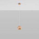 Sollux Lighting Woody Scandinavian Wooden Pendant Lamp, GU10 – Natural Wood Hanging Ceiling Light