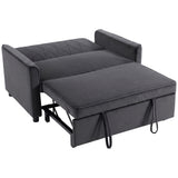 HOMCOM 2 Seater Sofa Bed, 3-in-1 Convertible Pull Out Sleeper with Click-Clack Backrest – Guest Bed, Dark Grey