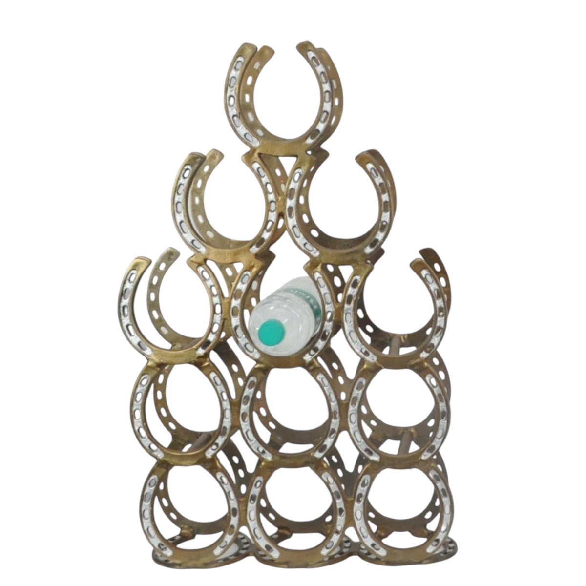 MSL 65cm Antique Brass Horseshoe Wine Rack, 12-Bottle Capacity – Decorative Wine Storage
