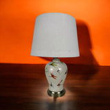 AcaciaHome Oriental Floral Ceramic Table Lamp with Drum Shade – Large 65cm Hallway Lamp, Butterfly Design