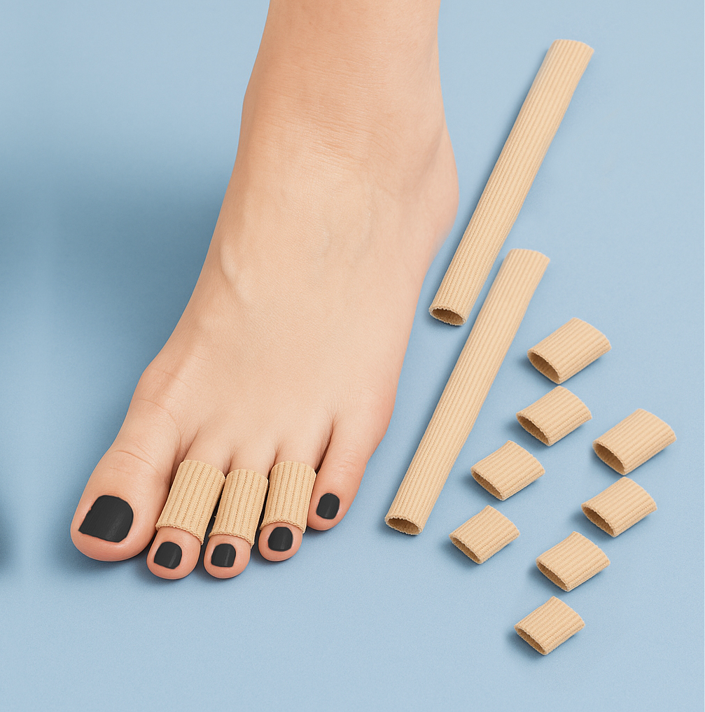 Avilo Reusable Gel Toe Tubes Set of 2 – Soft Cushioning Protection for Corns, Blisters and Calluses