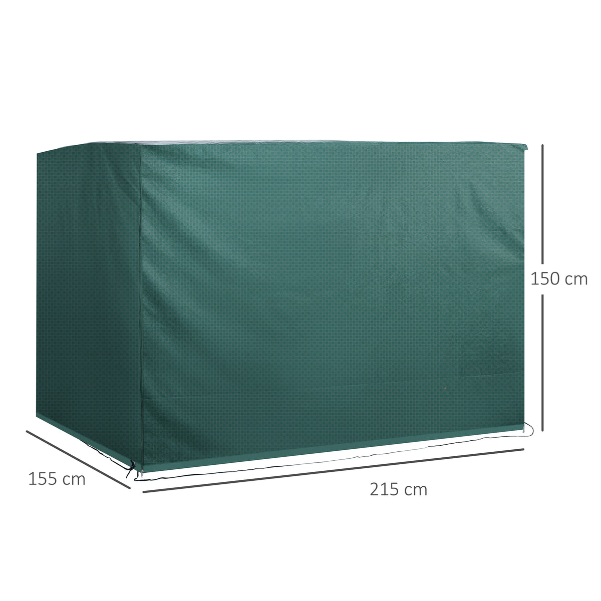 Outsunny Large Patio Swing Chair Cover with Drawstring – Heavy Duty Garden Furniture Protector, Green