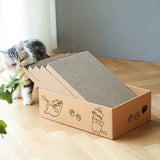 5-Pack Cat Box Scratcher with Storage Box – Heavy Duty Corrugated Cardboard Scratching Board and Bed