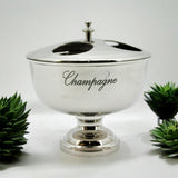 Vintage 32cm Silver Aluminium Ice Bucket with Side Handles – 4-Bottle Wine Cooler for Parties & Home Bars
