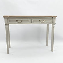 AcaciaHome 2 Drawer Console Table with Medium Wood Tone Top, 90cm – Modern Hallway Side Table, Cream